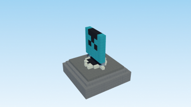 Creeper Mural — The iconic creeper face as a block mural.